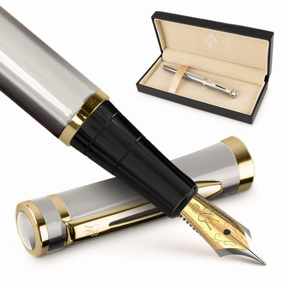 Wordsworth & Black Luxury Fountain Pen Set for Writing, Medium Nib, Black