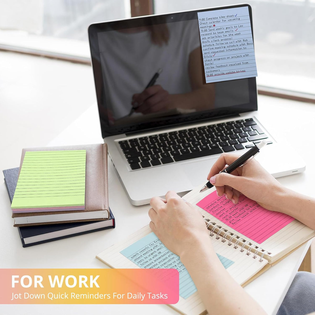 Taja Lined Sticky Notes, 4 x 6 Inches, 24 Pads, 30 Sheets/Pad, Bright