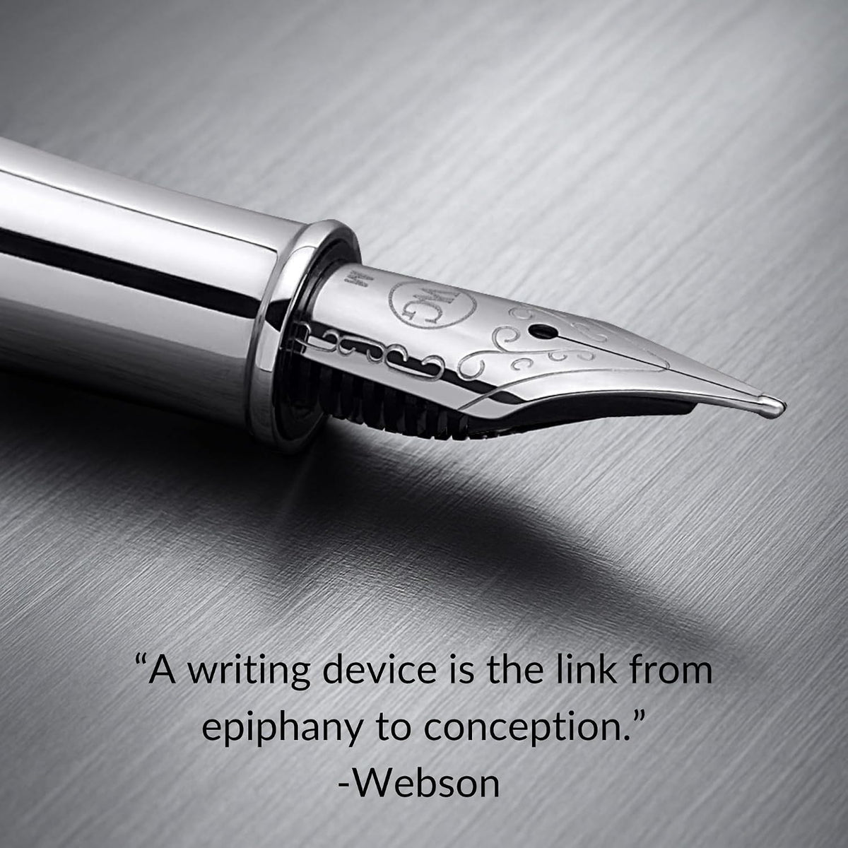 ‘The Weaver’ Black Luxury Executive Fountain Pen, Polished Lacquer and Chrome, Stainless Steel Nib, Easy Refill Ink Piston Converter, Smudge Free, No Bleed, Fits Our Instant Insert Ink Cartridges