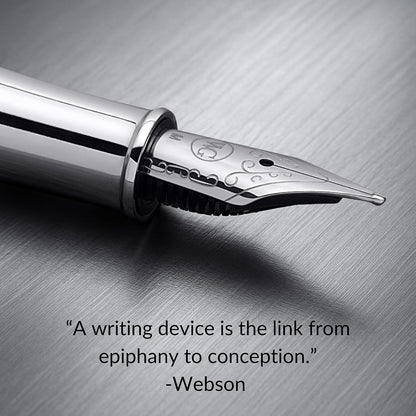 ‘The Weaver’ Black Luxury Executive Fountain Pen, Polished Lacquer and Chrome, Stainless Steel Nib, Easy Refill Ink Piston Converter, Smudge Free, No Bleed, Fits Our Instant Insert Ink Cartridges