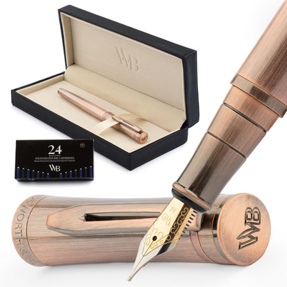 Wordsworth & Black Luxury Fountain Pen Set for Writing, Medium Nib, Black