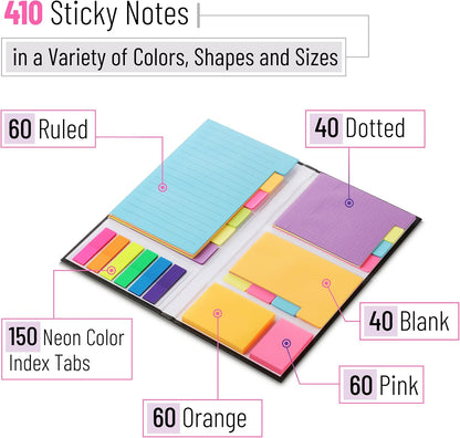 Mr. Pen- Sticky Notes Set, 410 Pack, Ruled, Dotted & Blank Notes