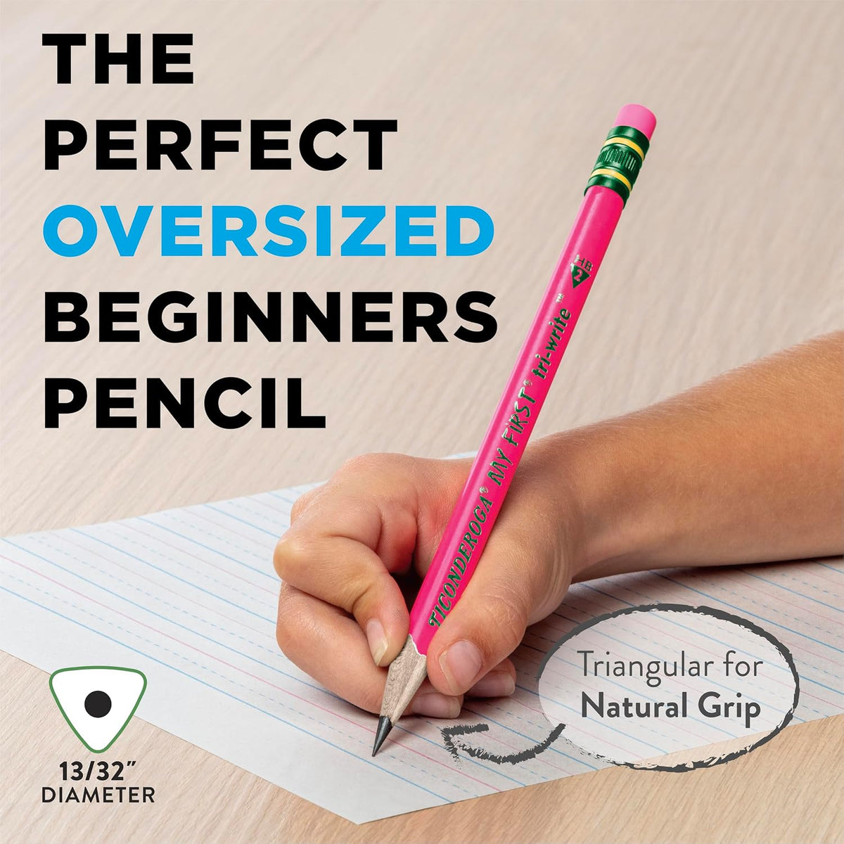 Ticonderoga My First Tri-Write Wood-Cased Pencils, Pre-Sharpened