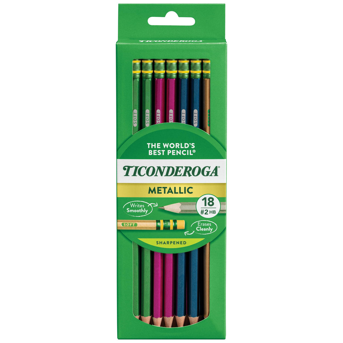 Ticonderoga Wood-Cased Pencils, Pre-Sharpened, #2 HB Soft, Pastel Colors