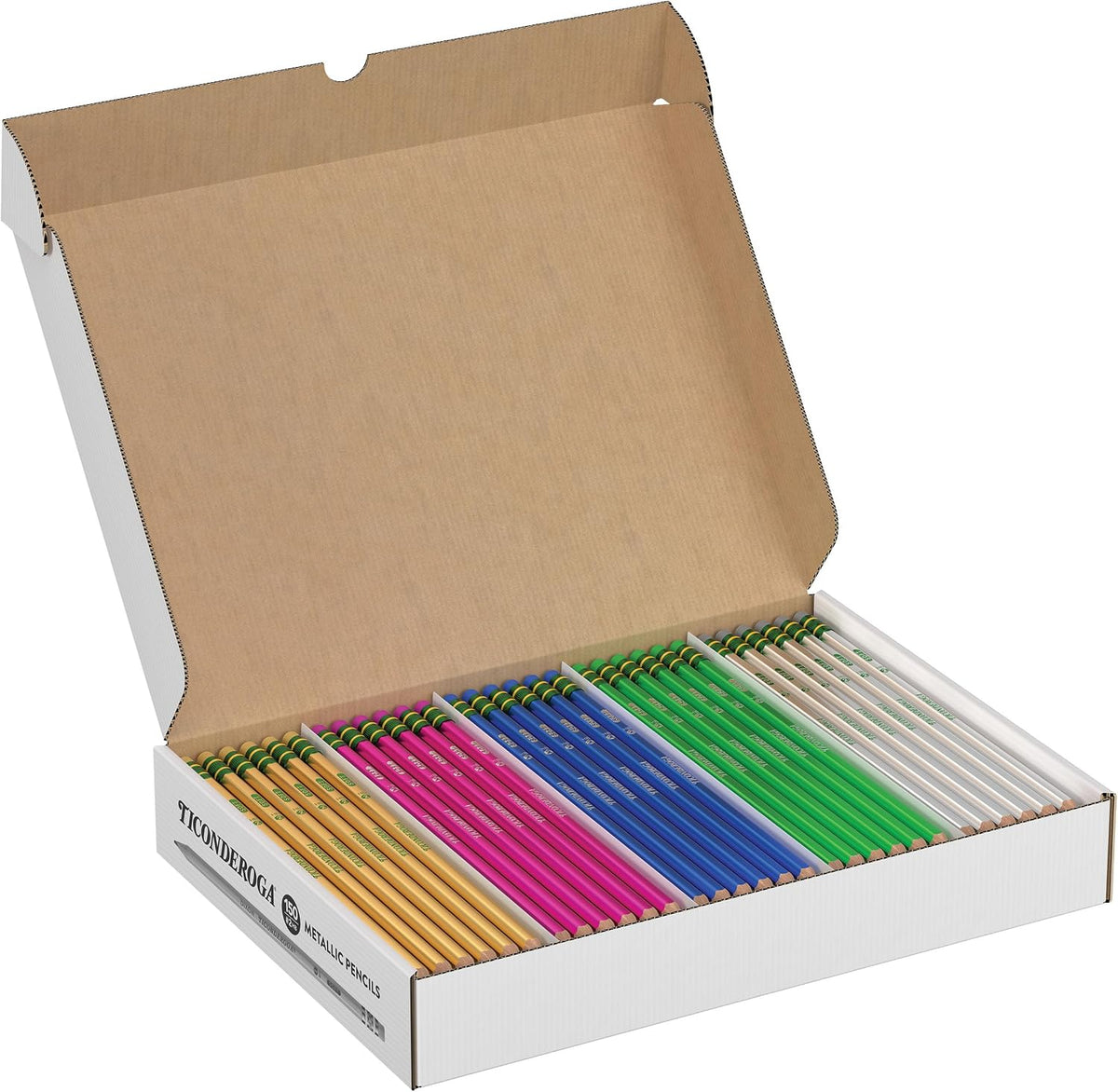 Ticonderoga Wood-Cased Pencils, Pre-Sharpened, 2 HB Soft, Pastel Colors, 150 Count