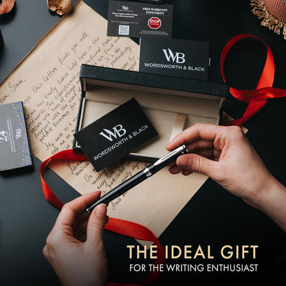 Wordsworth & Black Luxury Fountain Pen Set for Writing, Medium Nib, Black