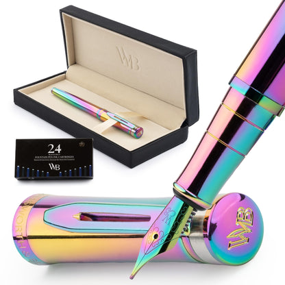 Wordsworth & Black Luxury Fountain Pen Set for Writing, Medium Nib, Black