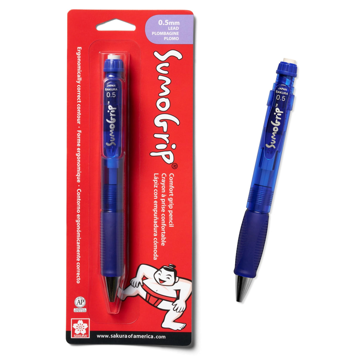 SAK50280 - Mechanical Pencil, w/ Pocket Clip, .9mm, Clear