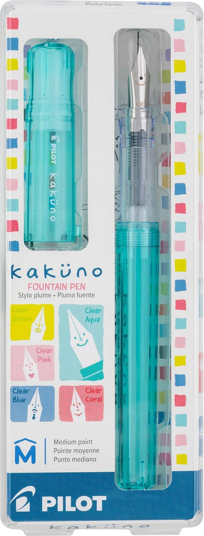 PILOT Kakuno Fountain Pen, Aqua Barrel, Medium Nib