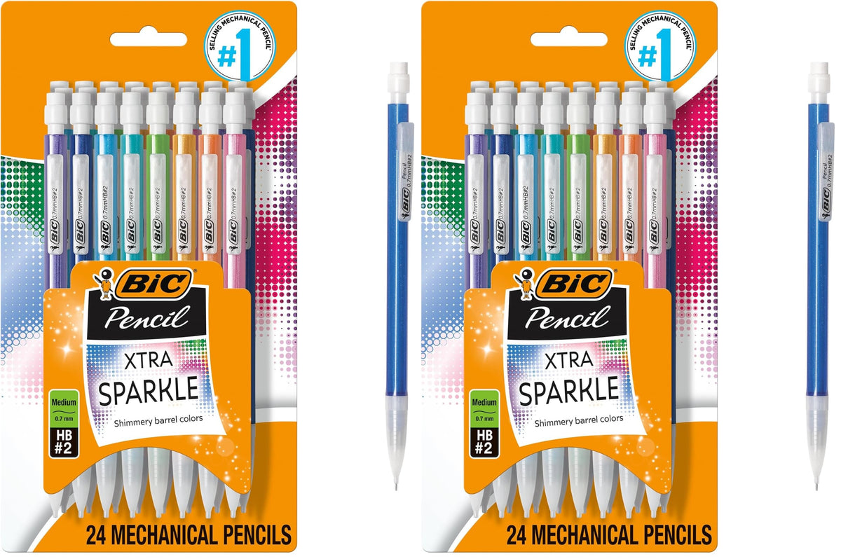 BIC Xtra-Sparkle Number 2 Mechanical Pencils, 24-Count Pack, 0.7mm Point