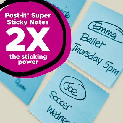 Post-it 100% Recycled Super Sticky Notes, 3 x 3 in, Pastels, 5 Pads
