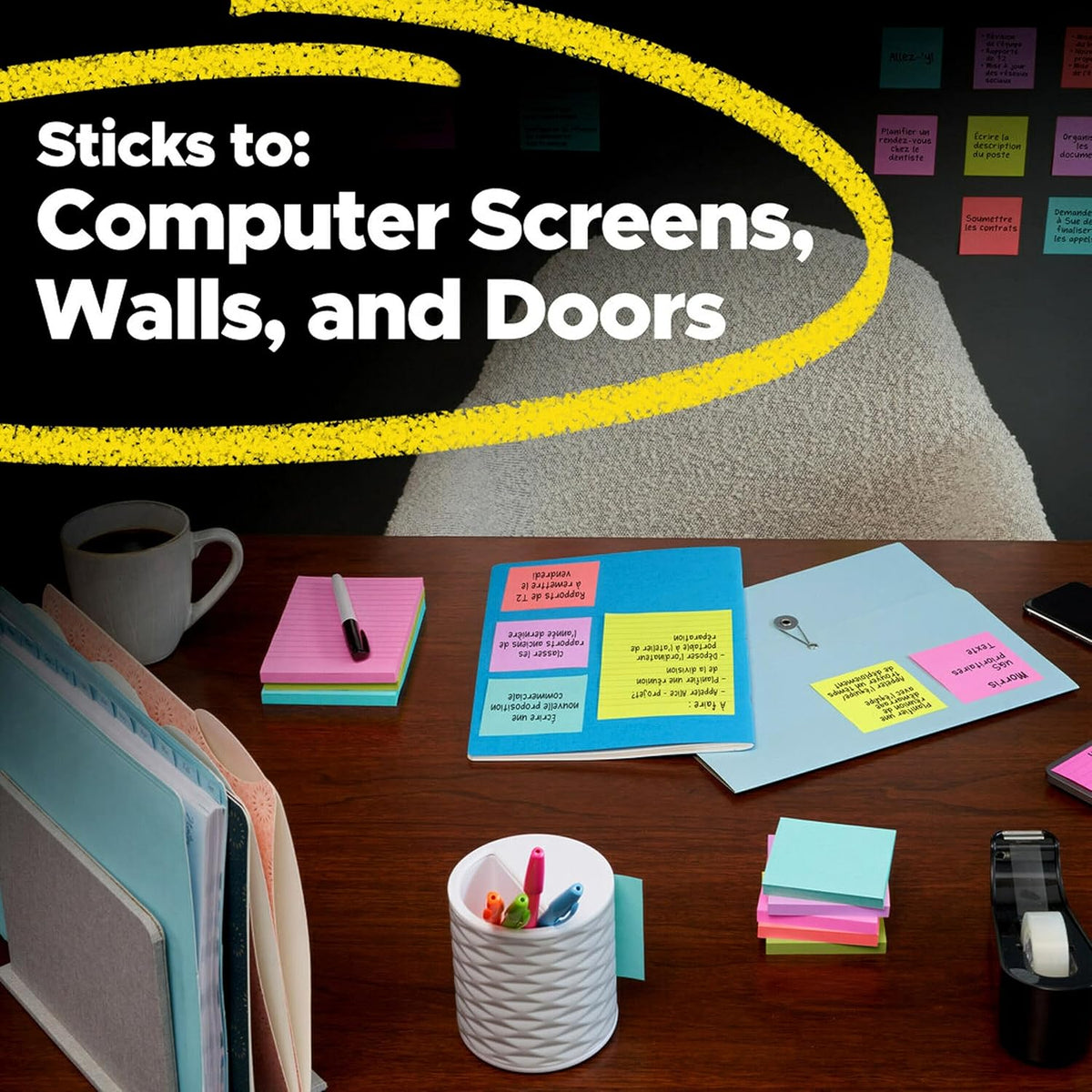 Post-it Super Sticky Notes, 3 x 3 in, Playful Primaries, 24 Pads