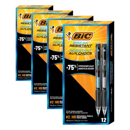 BIC Break Resistant Mechanical Pencils with Erasers, 4-Count Pack