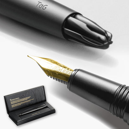 TAG Submarine Luxury Fountain Pen – TurbineDriven Refill, Gold-Plated Fine Nib, Elegant Writing Gift for Men & Women, Designed by Award-Winning Team