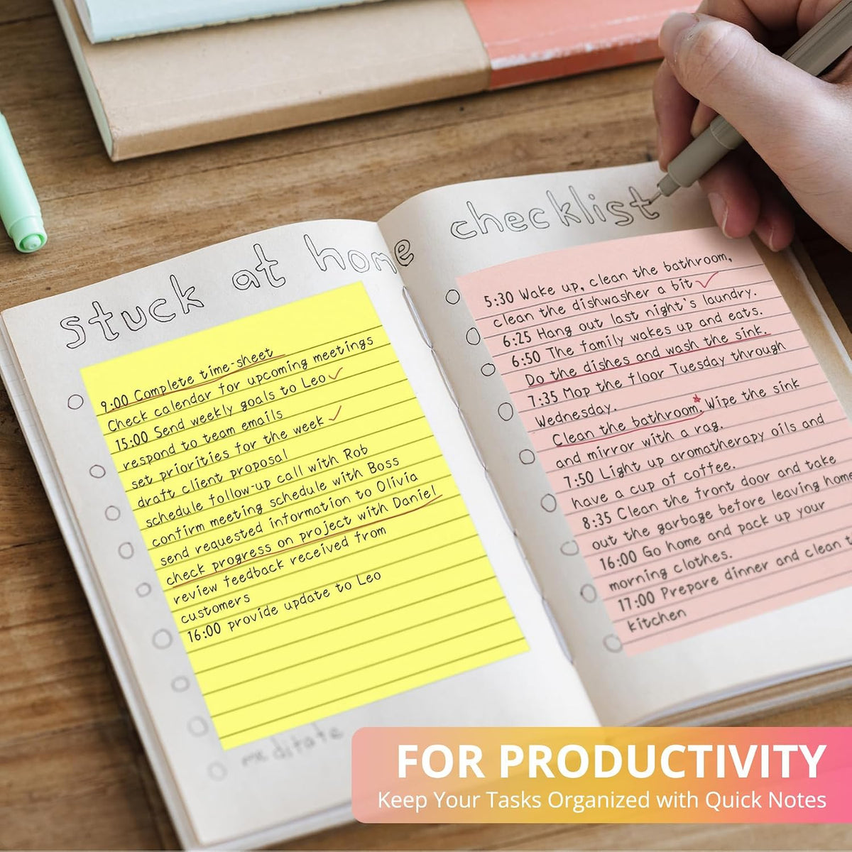 Taja Lined Sticky Notes, 4 x 6 Inches, 24 Pads, 30 Sheets/Pad, Bright