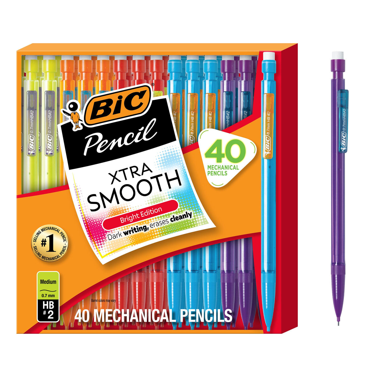 BIC Xtra Smooth Mechanical Pencil, 0.7 mm Medium Point, 40-Count Pack