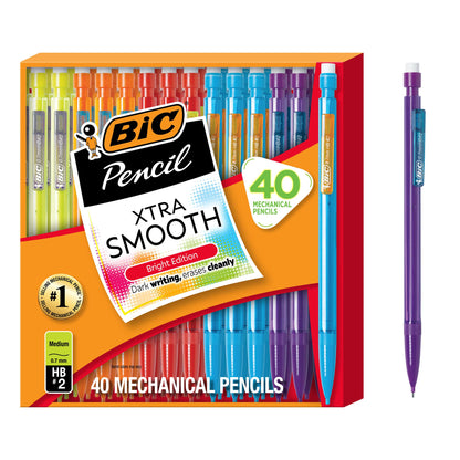 BIC Xtra Smooth Mechanical Pencil, 0.7 mm Medium Point, 40-Count Pack