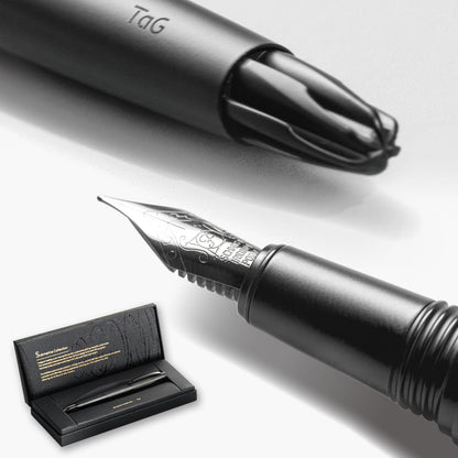 TAG Submarine Luxury Fountain Pen – TurbineDriven Refill, Gold-Plated Fine Nib, Elegant Writing Gift for Men & Women, Designed by Award-Winning Team
