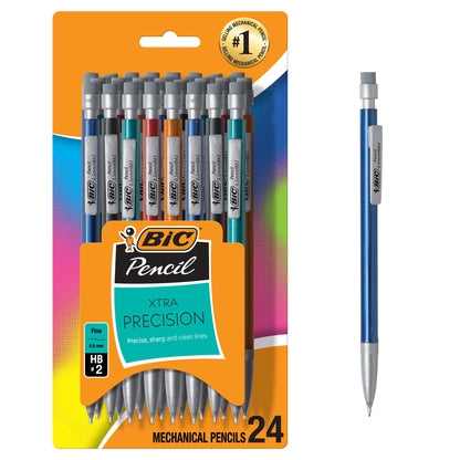 BIC Xtra-Smooth Pastel Mechanical Pencils, Medium Point, 0.7mm, 24-Count