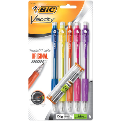BIC Velocity Strong Lead Mechanical Pencils, Thick Point, 0.9mm, 5-Count