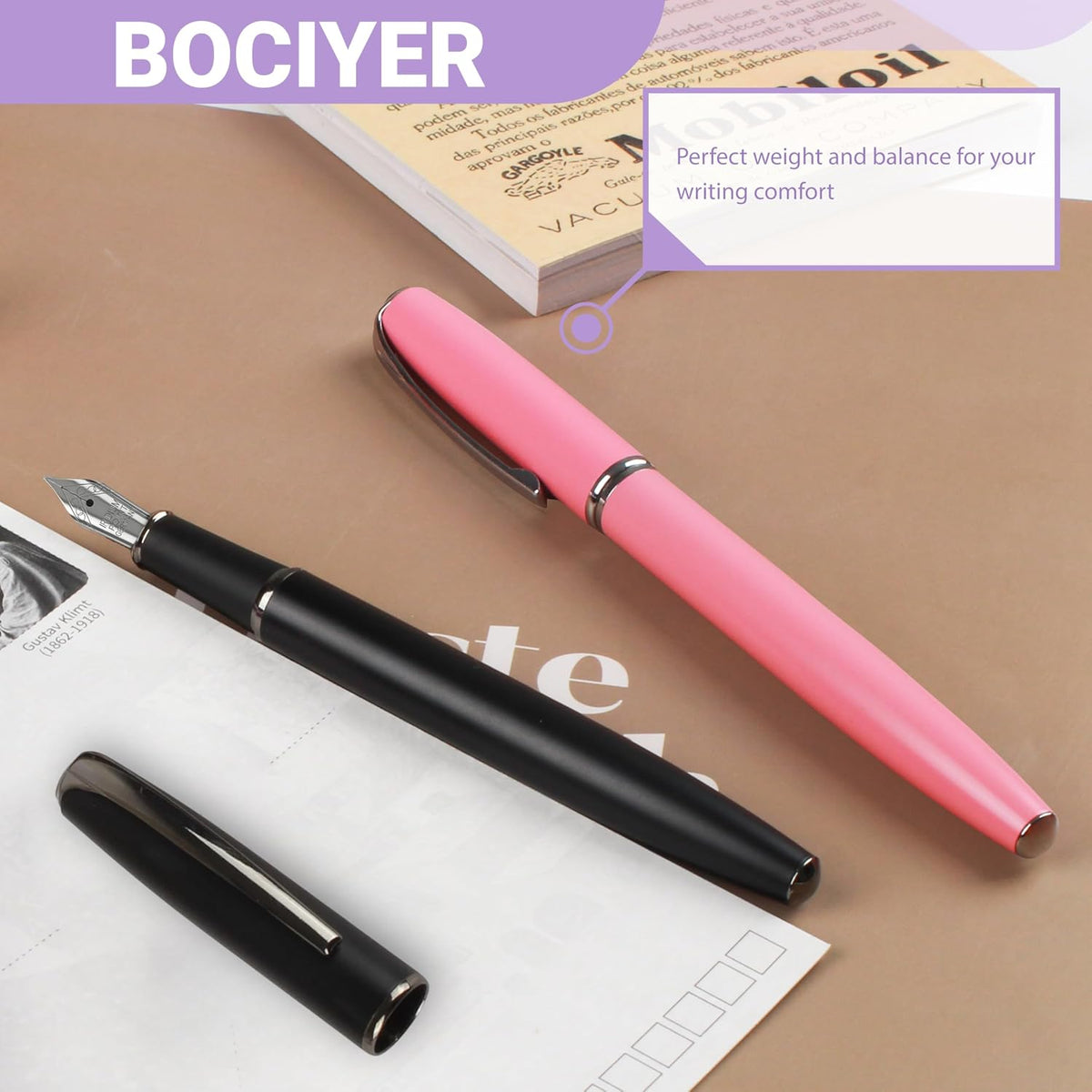 Super Smooth Writing Fountain Pen Set,Includes 2 Hand Polished Iridium Nibs(Fine & Extra Fine),8 Ink Cartridges,2 Ink Refill Converter and Gift Box,Best Pen Gift Set for School,Office(green)