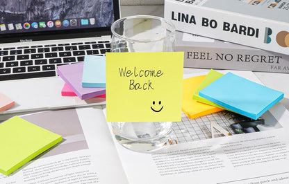 (18 Pads) Pop Up Sticky Notes 3x3in with 9 Bright Colors for Office, School