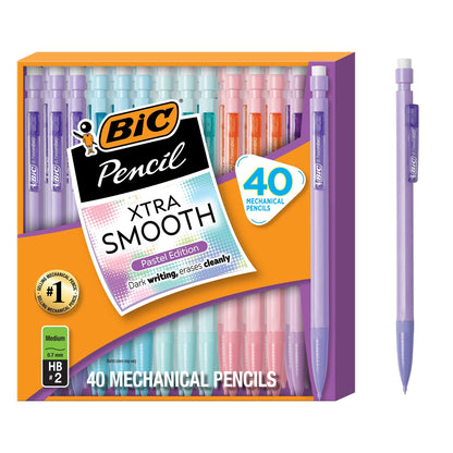 BIC Xtra Smooth Mechanical Pencil, 0.7 mm Medium Point, 40-Count Pack