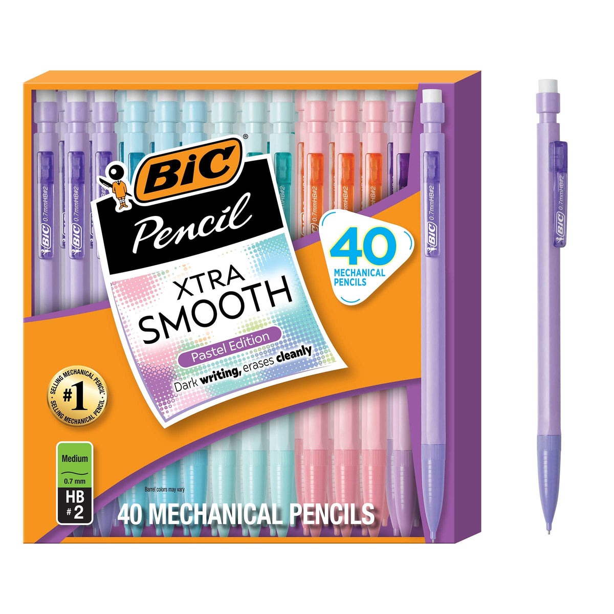 BIC Xtra Smooth Mechanical Pencil, 0.7 mm Medium Point, 40-Count Pack