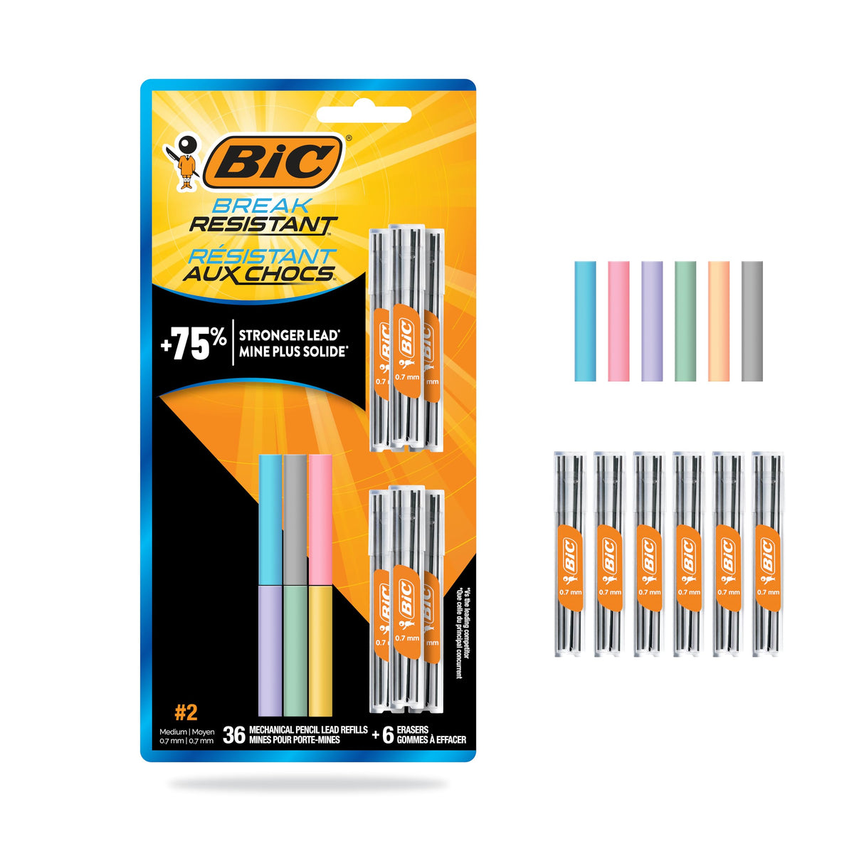 BIC Break Resistant Mechanical Pencils with Erasers, 4-Count Pack