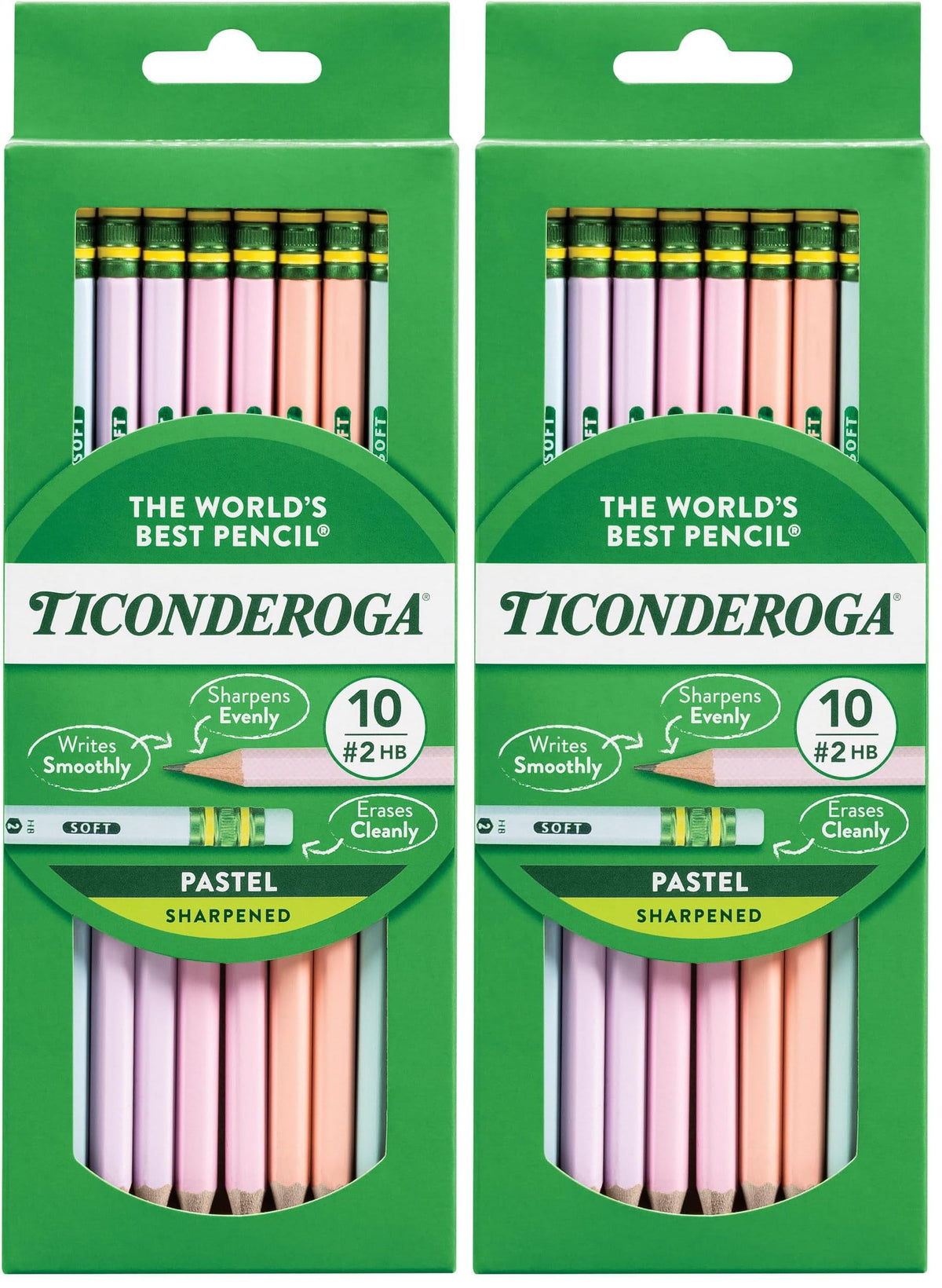 Ticonderoga Wood-Cased Pencils Pre-Sharpened, Arctic Blues, 10 Count