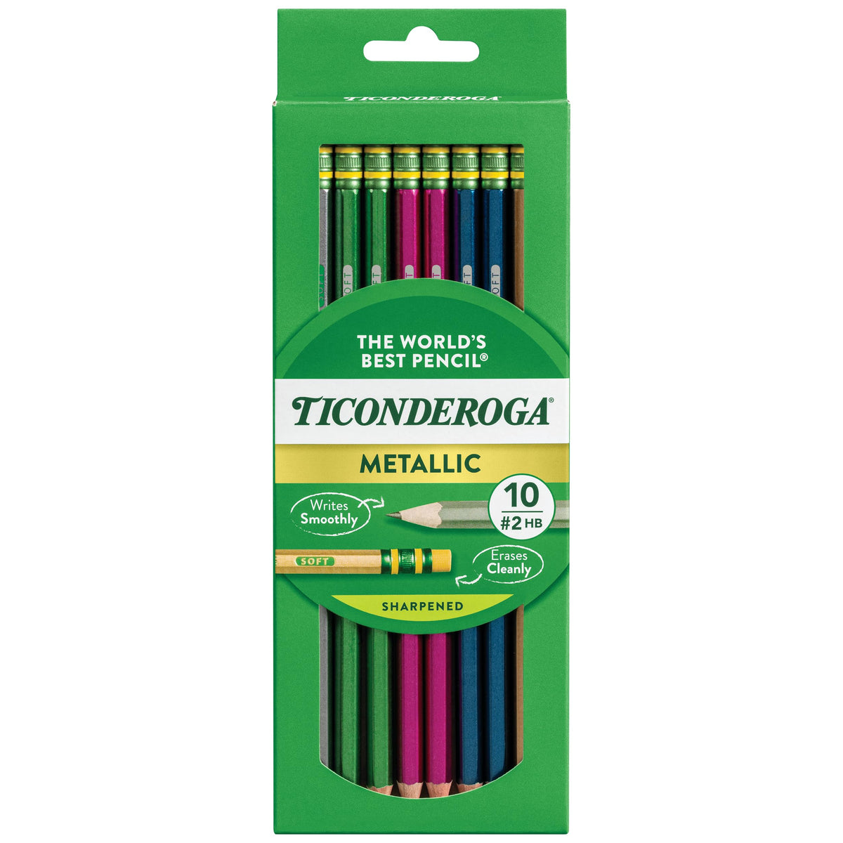 Ticonderoga Wood-Cased Pencils Pre-Sharpened, Arctic Blues, 10 Count