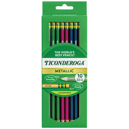 Ticonderoga Wood-Cased Pencils Pre-Sharpened, Arctic Blues, 10 Count