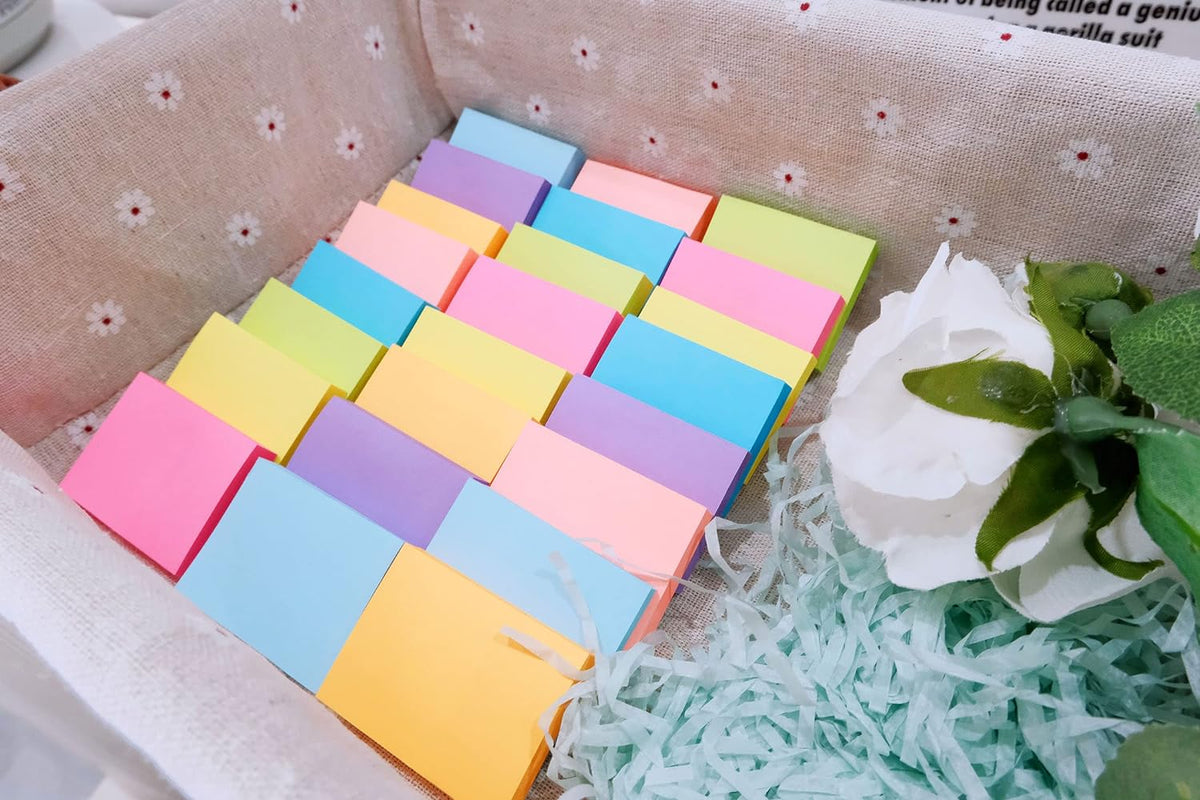 (24 Pads) Sticky Notes 1.5 x 2 in, 8 Colors Post Self Sticky Notes Pad Its