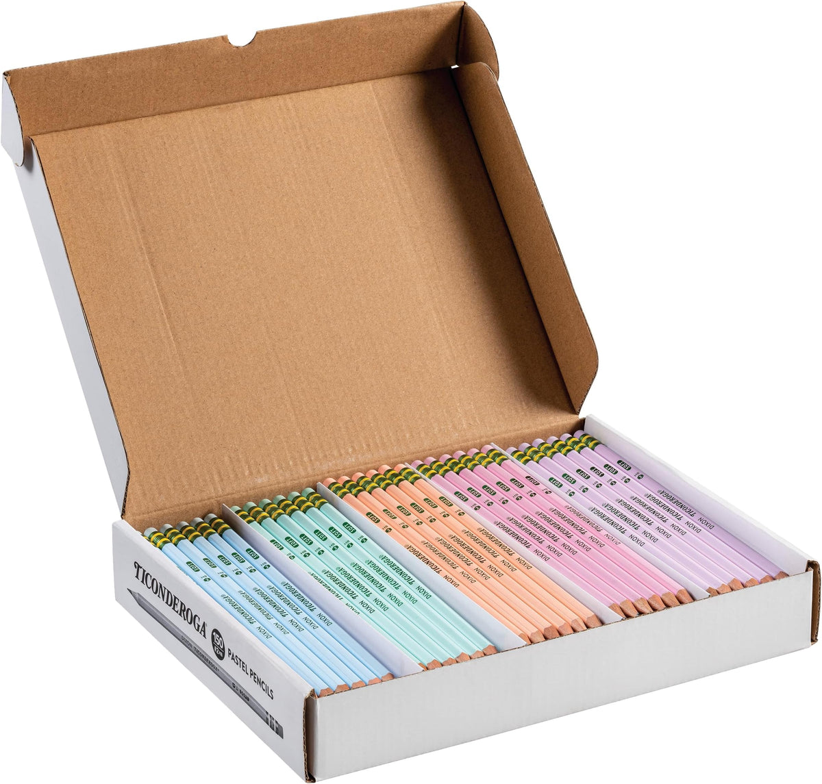Ticonderoga Wood-Cased Pencils, Pre-Sharpened, #2 HB Soft, Pastel Colors