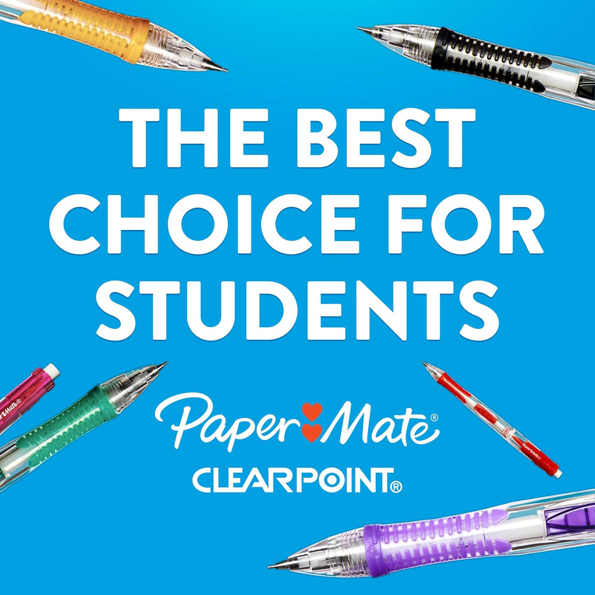 Paper Mate Clearpoint Mechanical Pencils, 0.7mm HB #2 Lead, Assorted Fashion Barrel Colors, 4 Count - Teacher Supplies, College, Note Taking
