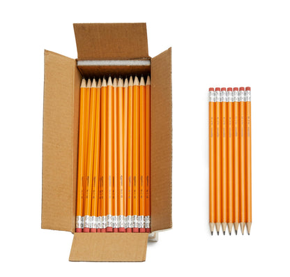 Amazon Basics Wood-Cased #2 HB School Pencils with Erasers for Writing and Drawing, Pre-sharpened, Soft Strong Lead, Orange, 30 Count