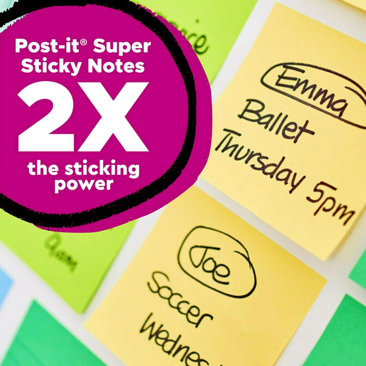 Post-it 100% Recycled Super Sticky Notes, 3 x 3 in, Canary Yellow, 5 Pads