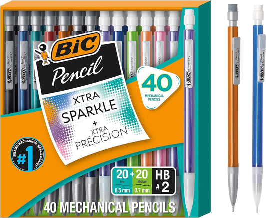 BIC Combo Pack of Mechanical Pencils 0.7mm and 0.5mm, Pack of 40