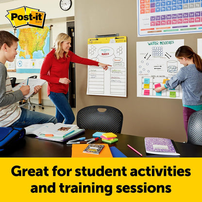 3M Post-it Easel Pad, 20 x 23 in, White, 2 Pack, Command Strips included