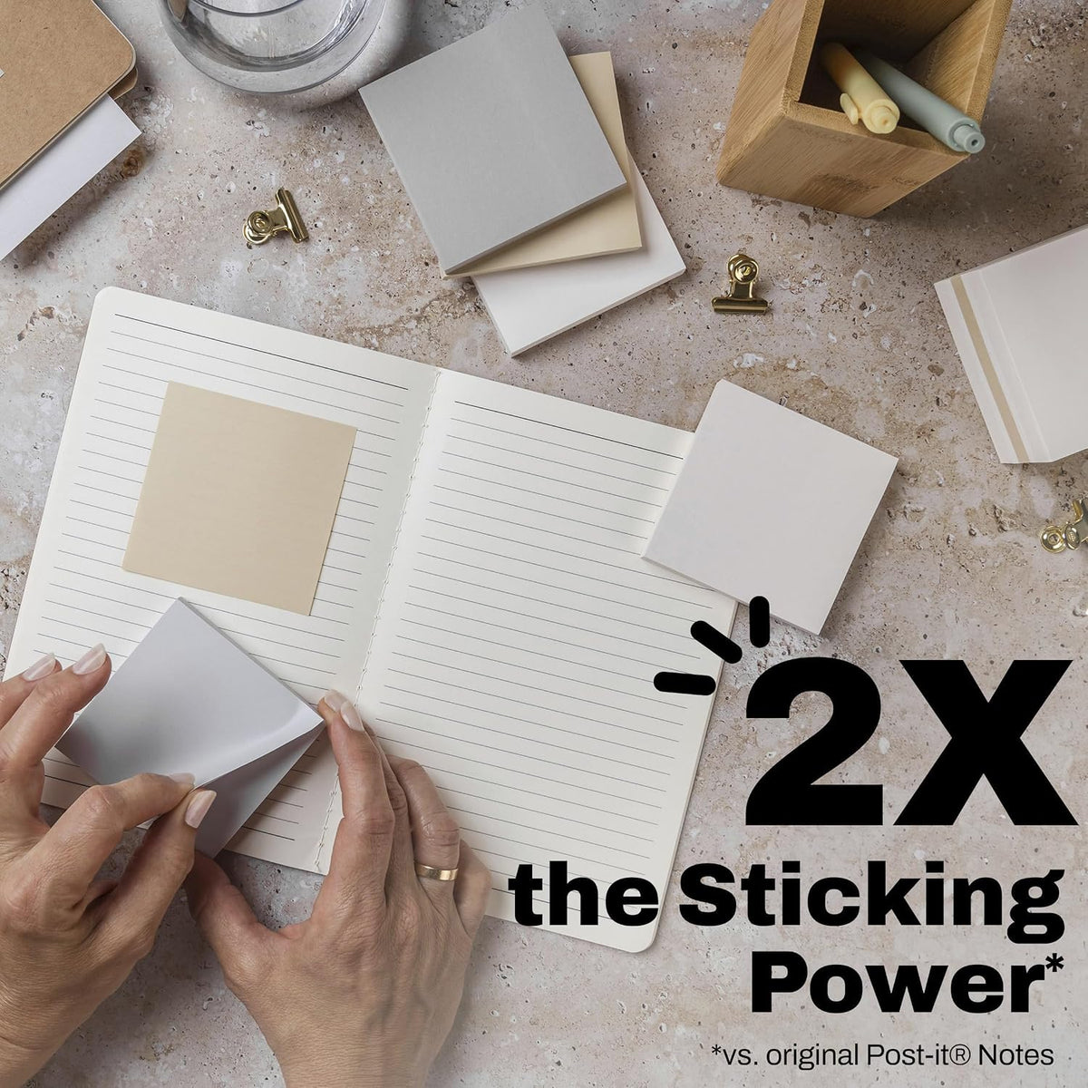 Post-it Super Sticky Notes, 3 x 3 in, Neutrality, 5 Pads, 90 Sheets/Pad